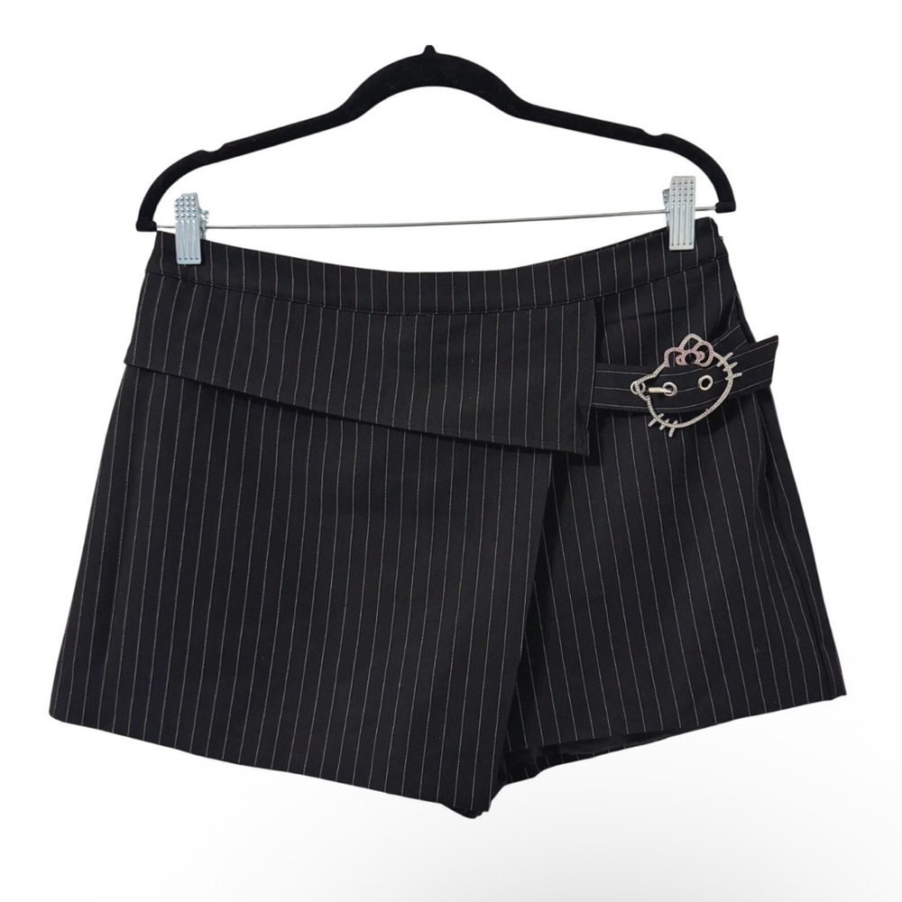 Forever 21 Black Pinstripe Skort with Embellishment